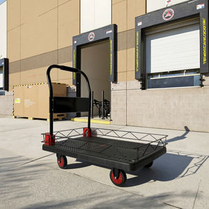 Plastique noir 50*70mm à quatre roues plate-forme chariot à main chariots utilisation industrielle OEM personnalisable en vente - Product Image 2