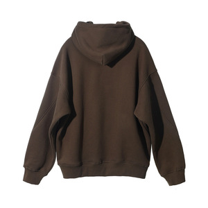 Custom Men's 100% Cotton 340 GSM Hoodie Blank Drop-Shoulder Oversized Pullover Heavyweight French Terry Hoodie - Product Image 3