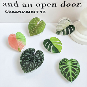 Best Selling High Quality Clear Acrylic Leaf Design Phone <b>Socket</b> <b>Universal</b> 360 Rotation Foldable Mobile Stand Popular Mobile - Product Image 2