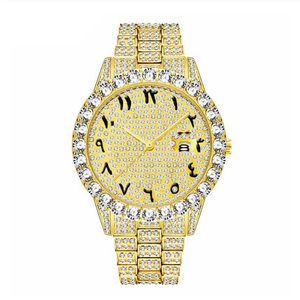 Azules RTS-Reloj de pulsera clásico para hombre, de lujo, 44mm de diámetro, oro de 18k, números árabes, con diamantes - Product Image 1