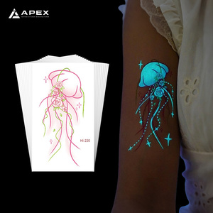 Pegatinas de Tatuajes Temporales Luminosas Multicolores, Estilo Floral Coreano Y2K, 18 Diseños, Durabilidad de hasta 1 Semana - Product Image 1
