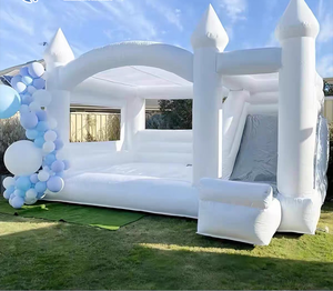 White and Purple Custom Pvc <strong>Inflatable</strong> Bounce House with Trampoline and Blower <strong>Inflatable</strong> Trampoline Bouncer for Party Event