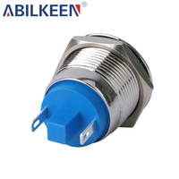 Interrupteur à bouton-poussoir momentané en métal 1NO/1NC étanche IP65 19MM, 3A 250V, pour machines électriques industrielles, directement de l'usine