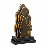 Trophée mural en métal bronze, motif visage et vagues ondulées, gravure personnalisée, écologique, cadeau, cadeaux promotionnels, cadeaux de bienvenue