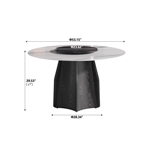 Voxhome Scandinavian hiện đại Thiết kế đơn giản vòng xoay bàn ăn gỗ sồi bàn chân đặt cho nhà văn phòng hoặc khách sạn sử dụng - Product Image 6