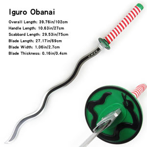 Uzui Tengen (Lame orange) Épée populaire de l'anime Demon Slayer : <span class=keywords><strong>Kimetsu</strong></span> No Yaiba Sun Wheel Blade Arme de cosplay 30 pouces/78 cm - Product Image 4