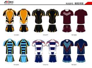 Akilex kustom rugby pria jersey desain klasik rajutan super kaus Wanita rugby celana pendek kaus polo rugby - Product Image 3