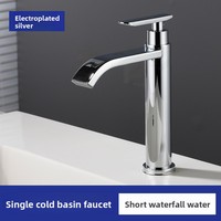 Nouveau style Robinet cascade en acier inoxydable 304, contrôle eau chaude/froide, monotrou, gris anthracite, mitigeur de lavabo de salle de bain à poignée unique
