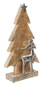Árbol de Navidad de madera de acacia y mango sostenible respetuoso con el medio ambiente hecho a mano, decoración rústica de vacaciones para el hogar, oficina y exhibición festiva - Product Image 2