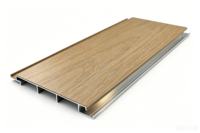 Isolation thermique moderne ignifuge et résistante aux intempéries 138x13mm AluTimber, décoration de façade co-extrudée, architecture résidentielle