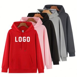 เสื้อฮู้ดดี้ผ้าฝ้ายคุณภาพสูงปักลายขายส่ง สีพื้นเรียบ ไซส์ใหญ่ เหมาะสำหรับผู้ชายและผู้หญิง รับสกรีนโลโก้ - Product Image 2