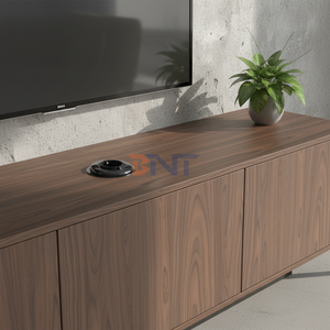 EU-Stecker <span class=keywords><strong>Mini</strong></span> Desktop Runde Tischsteckdose Sofa-Steckdose mit USB-A und USB-C Anschlüssen 20W - Product Image 2