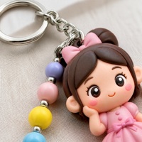 Portachiavi Personalizzato 3D in PVC con Personaggi Anime Kawaii, Produzione OEM ODM, Charm per Borse in Gomma Morbida, Portachiavi a Forma di Animale Cartoonesco per Regalo
