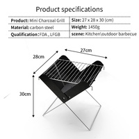 Camping commercial Pinic Bbq Grills Mini gril à charbon de bois extérieur pour les supermarchés