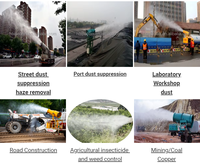 Canon à brouillard longue portée de 150 mètres monté sur camion pour la suppression mobile de la poussière par pulvérisation