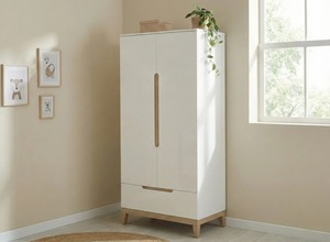 EN71 E0/E1 CARB Commode scandinave blanche mate pour bébé et enfant avec poignées encastrées doublées et pieds coniques - Product Image 4