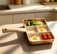 Poêle à omelette antiadhésive en aluminium avec revêtement en pierre médicale