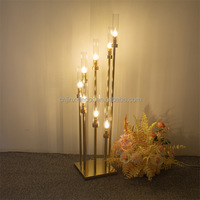 Nouveau design de chandelier en métal doré, élégant porte-bougie de mariage, centre de table pour décorations de mariage