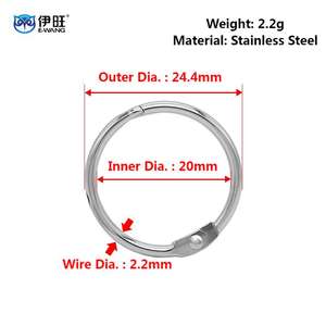 YIWANG argent rangement pratique anneaux de reliure en acier inoxydable 0.75 pouces anneaux de reliure de livre à feuilles mobiles - Product Image 2