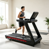Caminadora Eléctrica de Alta Resistencia para Gimnasio con Motor de Frecuencia Variable AC, Inclinación Eléctrica de 0-20 Niveles y Absorción de Impactos Honeycomb