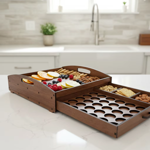 Boîte de rangement pour capsules de café en bois massif de style américain, support carré pour machine à café, taille et logo personnalisables, portable et réutilisable - Product Image 6