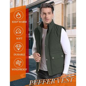 FOXA Men's Winter <b>Padded</b> Puffer Vest Thick Fleece Lined Sleeveless Jacket Outdoor Hiking Clothing - Product Image 5