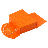Logo d'impression Matériaux recyclés Boîte de papier anti-graisse 2 portes Boîte d'emballage de papier cadeau à double porte orange