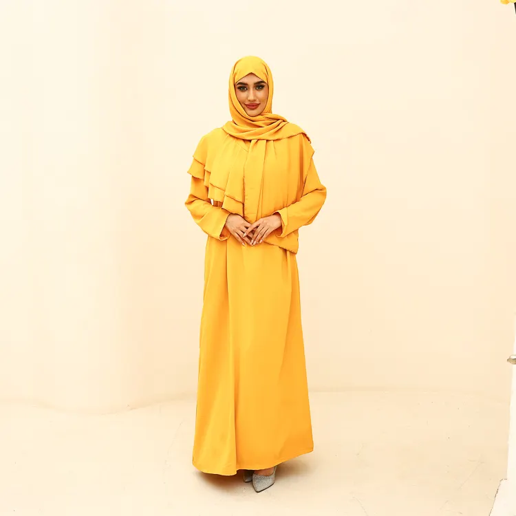 Yeni tasarım moda çarşaf İslami etnik giyim jilmuslim Kaftan mütevazı uzun kollu kadın Abaya müslüman elbise