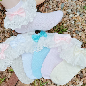Chaussettes pour bébés filles, nouveau-nés, tout-petits, enfants, chaussettes en coton à volants en dentelle, chaussettes de princesse, chaussettes de danse pour filles - Product Image 1