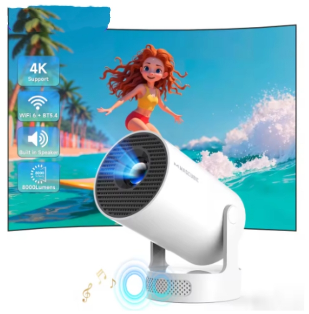 HY300 Ultra Movie Android11 Projector WiFi6 BT5.4 Outdoor Home Theater Auto Vertical Keystone 2025 New Release HY300