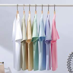 เสื้อยืดคอกลมแขนสั้นผ้าคอตตอนหวีสองชั้น น้ำหนัก 240 กรัม ทรงไหล่ใหญ่ สำหรับผู้ชายและผู้หญิง สีพื้นเรียบง่าย สไตล์ลำลอง ขายส่ง - Product Image 2