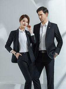 Mode vêtements de travail mariage garçons d'honneur formel hommes femmes simple boutonnage costume ensemble professionnel même Style décoration - Product Image 3