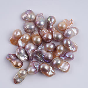 Wholesale Natural 13-14mm Freshwater <b>Pink</b> Button Beads Baroque Flat Round Pearl for DIY <b>Necklace</b> Loose Beads - Product Image 4