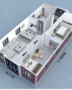 Conteneur préfabriqué moderne, extensible, pliable, imperméable et de haute qualité pour appartement, hôtel, villa, maison, bureau - Solution complète - Product Image 3