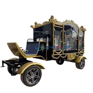 Latest Design Horse Drawn Funeral Hearse Coffin Buggy Motorcycle Funeral Cart Funeral Service Wagon - Product Image 1