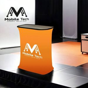 Trade Show Square Fabric Pop up Booth <b>Foldable</b> <b>Table</b> Portable Trade Show <b>Desk</b> Promo Products Pop up <b>Table</b> for Events - Product Image 1