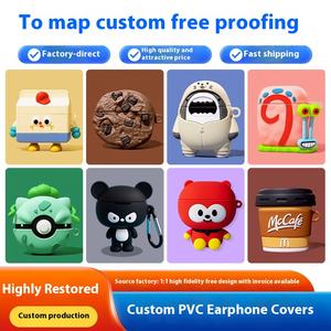 Étui pour casque en PVC souple personnalisé motif IP de dessin animé 3D housse de protection pour casque Bluetooth colle à goutte IP de dessin animé 3D - Product Image 4