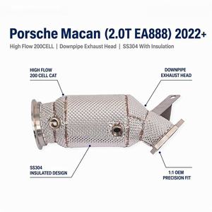 Tubo de Escape Aislado de Alto Rendimiento SS304 para Porsche Macan 2.0T EA888 <span class=keywords><strong>2022</strong></span>+, Tubo de Escape Personalizado de Alto Flujo, Ajuste OEM 1:1 - Product Image 1