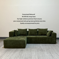 Canapé d'Angle Moderne en Forme de L Compressé, Tissu Mousse Haute Densité 45D, Inclinable pour Salon