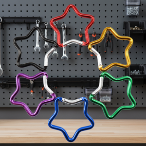 High-quality Aluminum Alloy Five-pointed Star Climbing Pendants and Colorful Star Pendants with <b>Snap</b> <b>Hook</b> - Product Image 4