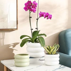 Pot de fleurs en céramique OEM, motif pneu, couleur Morandi, pour plantes Phalaenopsis, petit pot d'<span class=keywords><strong>intérieur</strong></span> pas cher pour plantes succulentes - Product Image 6
