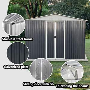 Wadah kantor struktur baja ringan luar ruangan Modern penyimpanan garasi rumah pabrikan untuk alat ruang utilitas taman penyimpanan tamu - Product Image 3