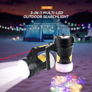 Lampe de travail portable rechargeable par USB avec modes RGB et lumière chaude, guirlande lumineuse multifonctionnelle, lanterne de camping avec batterie externe - Product Image 1