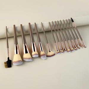 Ensemble de pinceaux de <span class=keywords><strong>maquillage</strong></span> vegan personnalisé portable de 15 pièces avec sac, poils super doux, faibles commandes minimales pour le visage et les yeux - Product Image 5