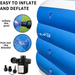 PVC Inflatable Swimming <b>Pool</b> 70*55*29 Inch Blue Color 270 Gallons for Family Kids Summer Water Party Outdoor Garden Backyard Fun - Product Image 3
