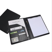 Carpeta de documentos comerciales A4 personalizada, Cartera de cuero de tablero ejecutivo para productos de archivo de firma de contrato de Conferencia