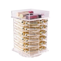 Boîte de rangement pour maquillage en plastique transparent personnalisée, promotionnelle, avec 7 compartiments, boîte à maquillage en acrylique avec tiroirs de bureau