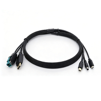 Cable USB 3.0 a DP a DC5525 a Mini DP a USB-C Macho con Carga Rápida de 3A, Material de PVC para Teléfono Móvil