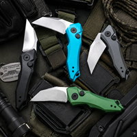 Couteau de poche pliable classique de chasse de qualité supérieure KS7350, couteau utilitaire tactique avec manche en alliage d'aluminium usiné CNC