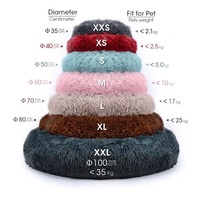 Nouveau lit-coussin pour chat et chien 2021, design de créateur, forme donut, en fausse fourrure unie, luxueux et doux, pour l'hiver et le printemps, taille et couleur personnalisables